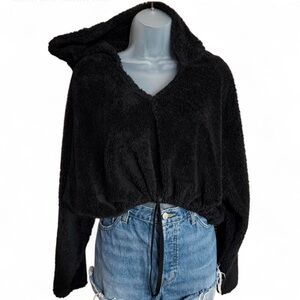 Urban Outfitters Black Fuzzy Hoodie